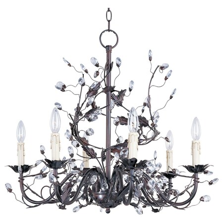 Maxim Six Light Oil Rubbed Bronze Up Chandelier 2851OI